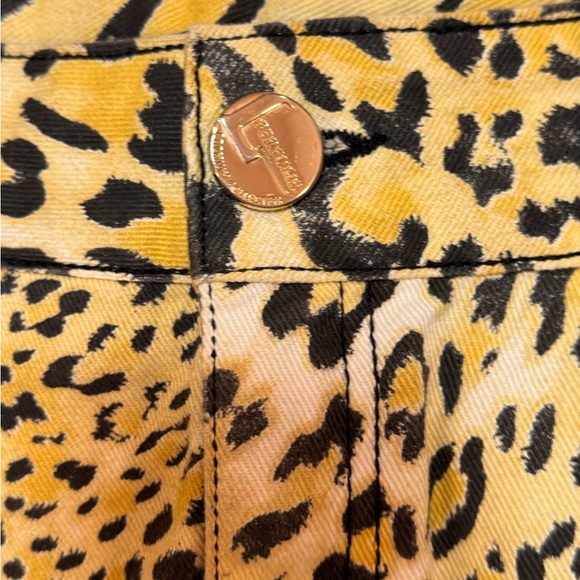 Lanca Perfume Leopard Print Mini Skirt with Yellow Accents - Picture 2 of 7